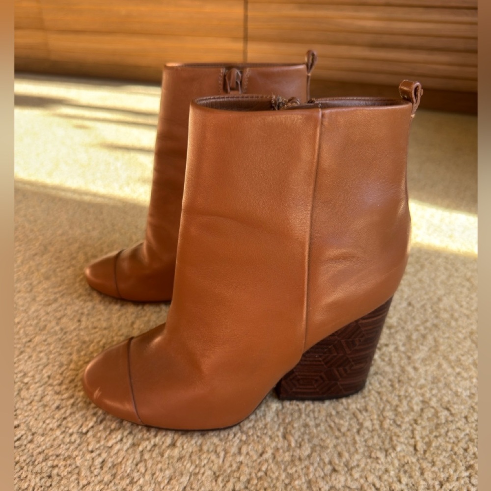 Tory Burch Brown Leather Ankle Booties